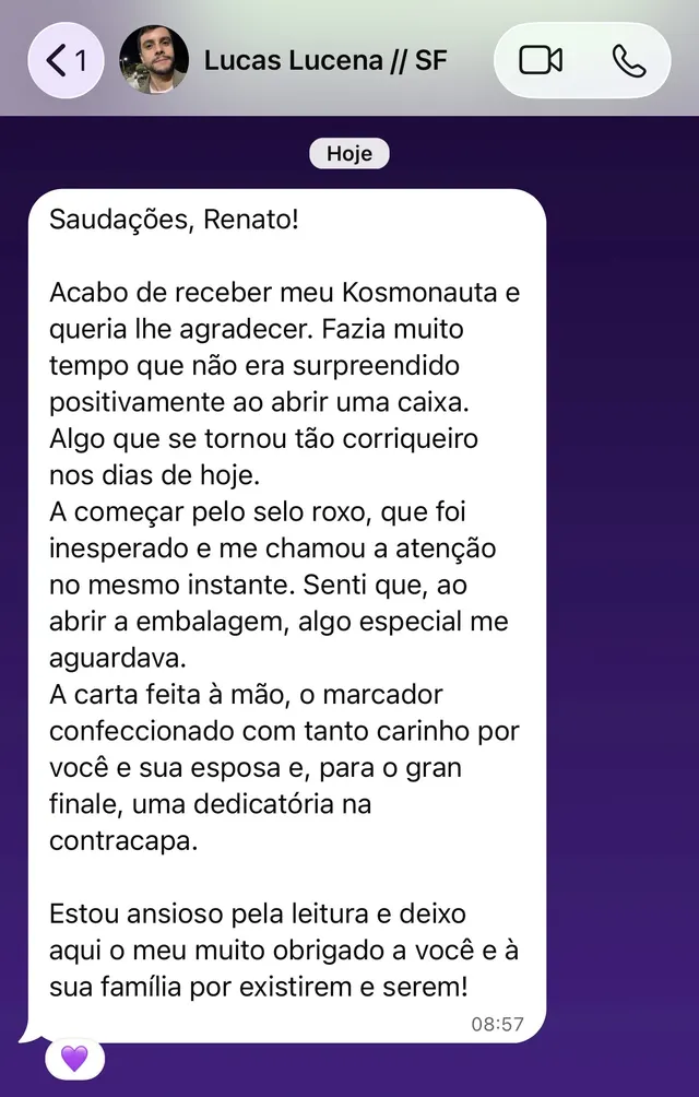 depoimento — Lucas: surpreendido ao abrir a caixa